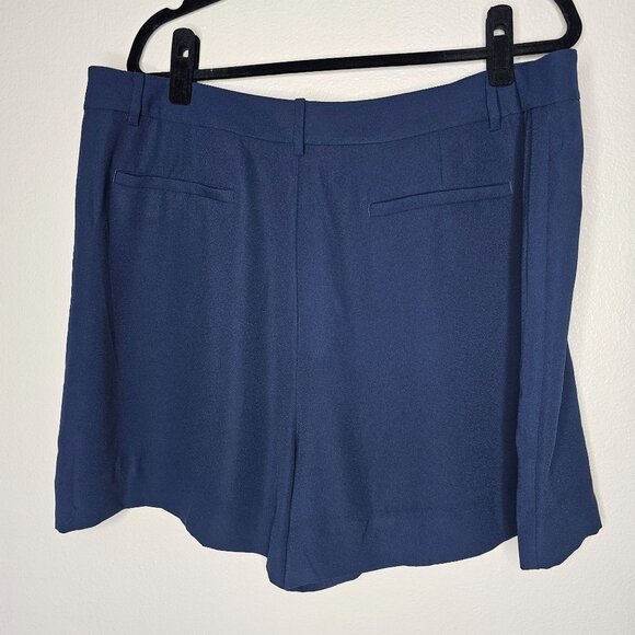Ralph Lauren 18 Navy Blue Pleated Dress Shorts Belt Loops Old Money Nautical - Picture 3 of 5